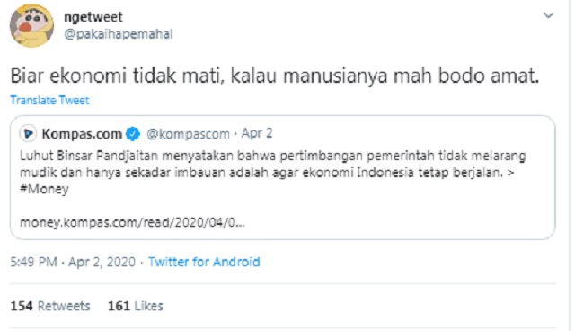 [Cek Fakta] Luhut Bilang Pemerintah tak Peduli bila Rakyat Meninggal? Ini Faktanya
