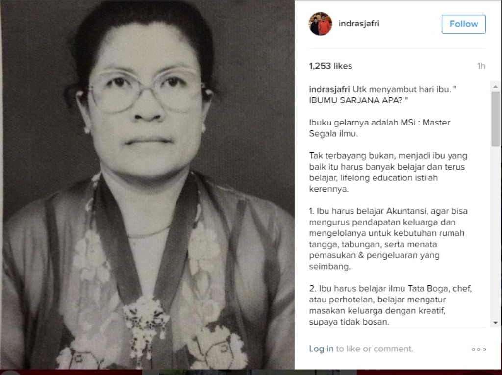 Arti Ibu di Mata Indra Sjafri