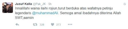 Ungkapan Duka Jusuf Kalla atas Meninggalnya Muhammad Ali