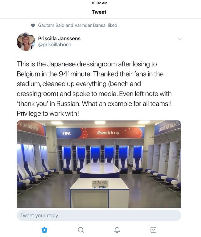 Salam Perpisahan Berkelas Timnas Jepang yang Jadi Viral