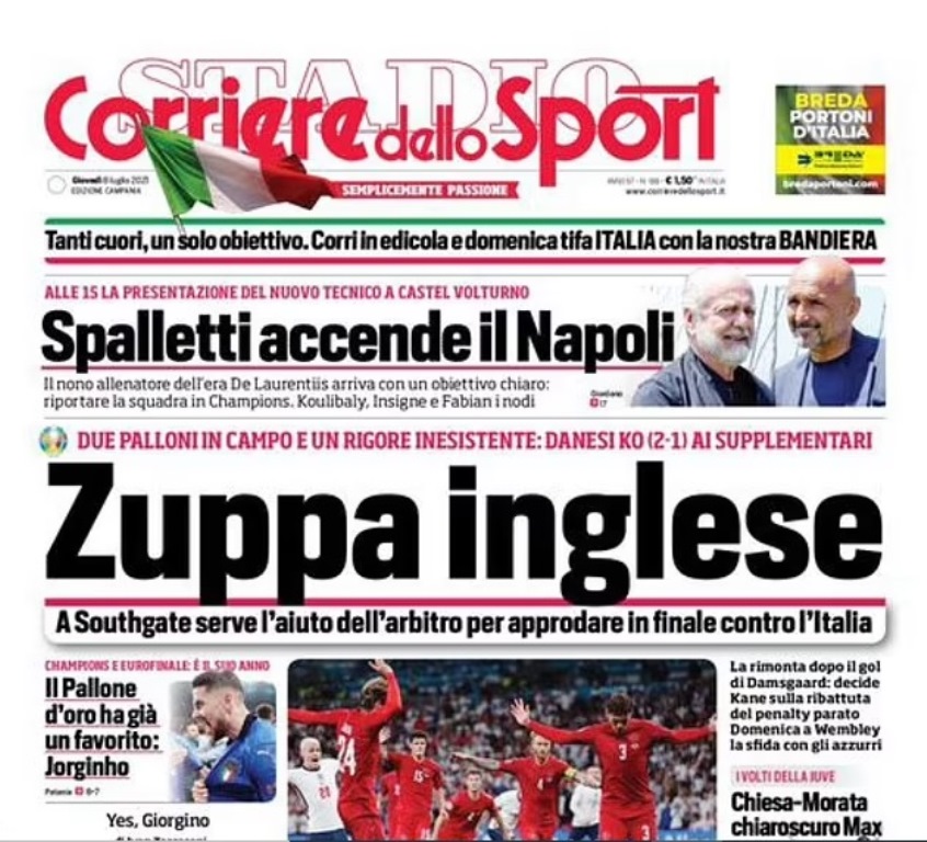 Media Italia Sindir Inggris Dapat Bantuan Wasit untuk Lolos ke Final Euro
