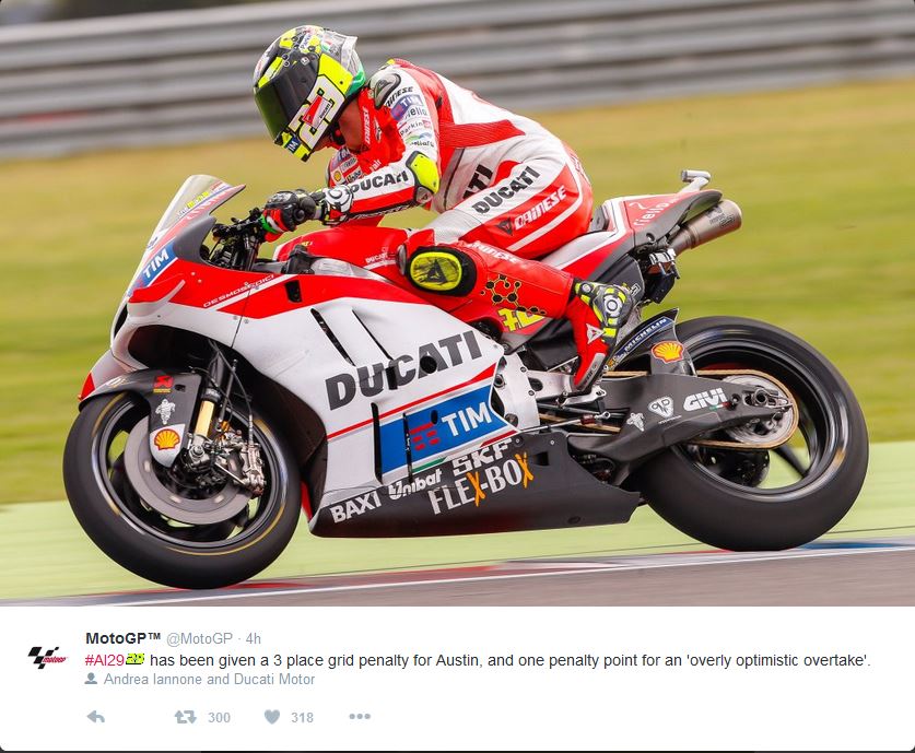 Terlibat Insiden dengan Dovizioso, Iannone Dapat Penalti