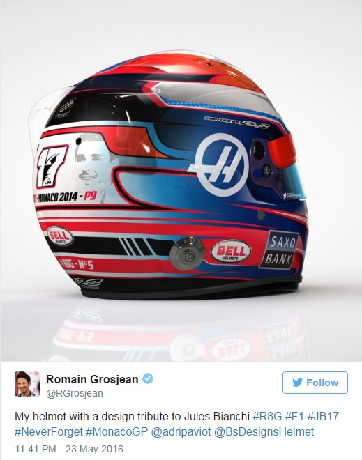 Kenang Kematian Bianchi, Grosjean Siapkan Helm Spesial di Monaco