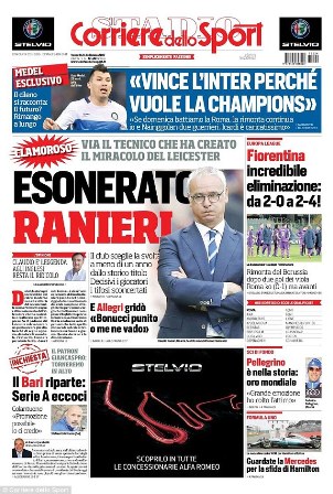 Media-media Italia <i>Ngamuk</i> Leicester Pecat Ranieri