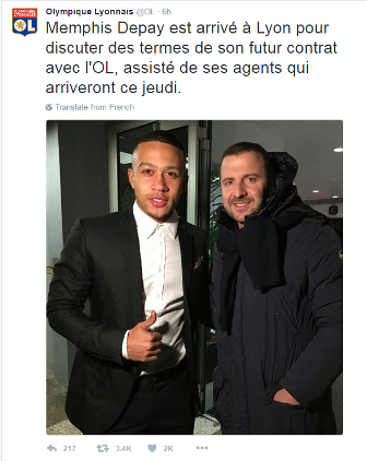 Bahas Kontrak, Depay Datangi Markas Lyon