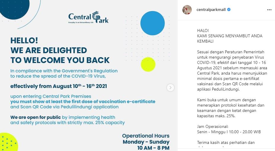 Daftar Mal di Jakarta yang Wajibkan Sertifikat Vaksin untuk Pengunjung