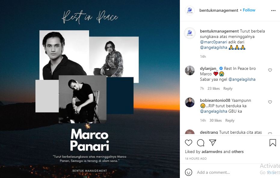 Artis Marco Panari, Adik dari Angela Gilsha Meninggal di Usia Muda