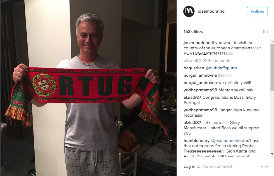 Ini Cara Mourinho Merayakan Kemenangan Portugal atas Prancis