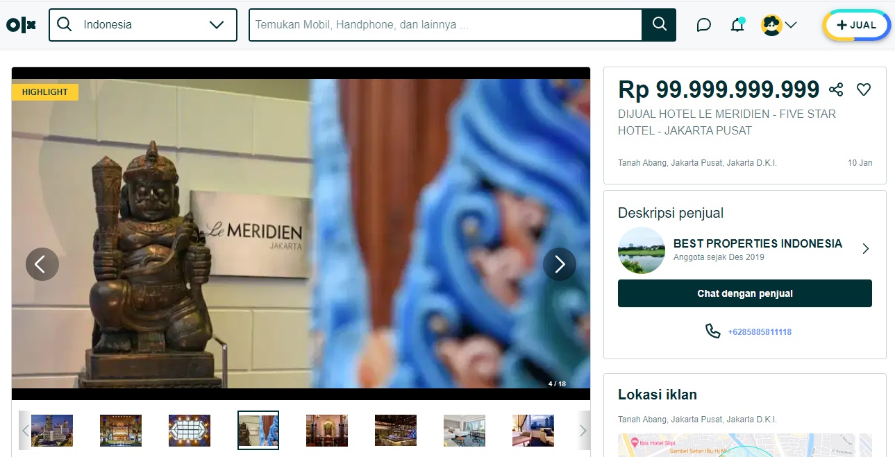 Heboh Banyak Hotel Berbintang Dijual di Jakarta