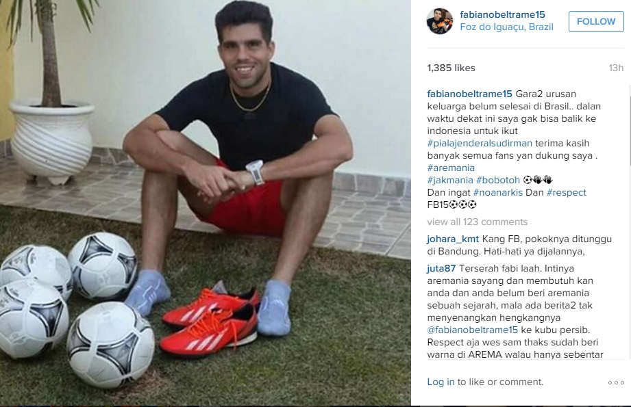 Diisukan ke Persib, Fabiano Beltrame Konfirmasi Tak Ikut PJS