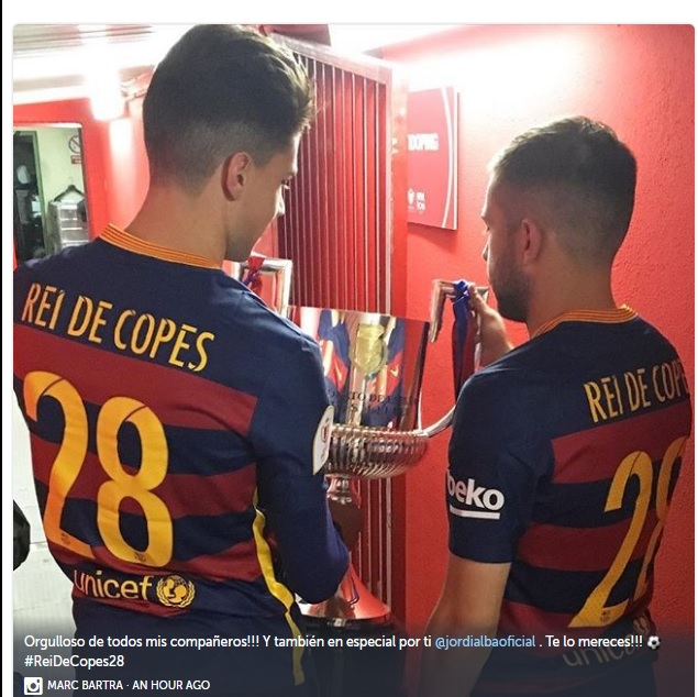 Juara Copa del Rey, Barcelona Membagikan Suka Cita di Media Sosial