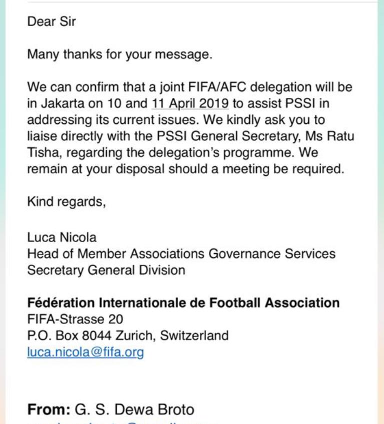 Bahas Masalah PSSI, Delegasi FIFA dan AFC Sambangi Indonesia Besok