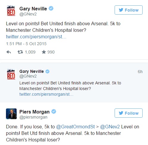 Gary Neville Ajak Wartawan Pendukung Arsenal Bertaruh