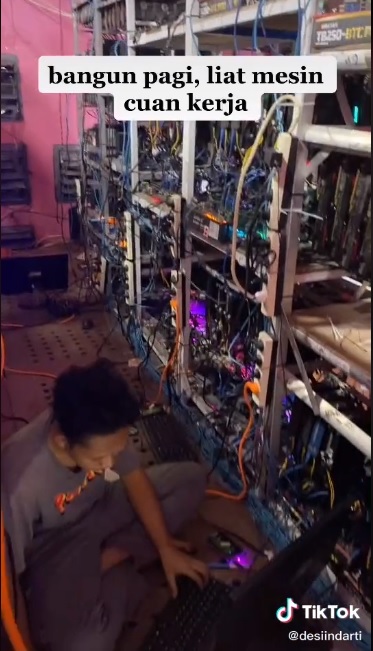 Viral di TikTok Tante Bos Jadi Penambang Bitcoin