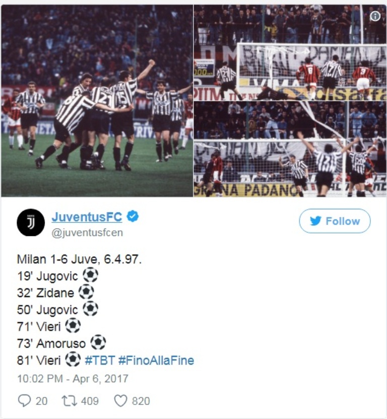 Catatan Menarik di Balik Sejarah Pertemuan AC Milan - Juventus