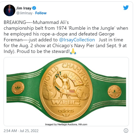 Sabuk Juara Muhammad Ali Terjual Rp92,5 Miliar!