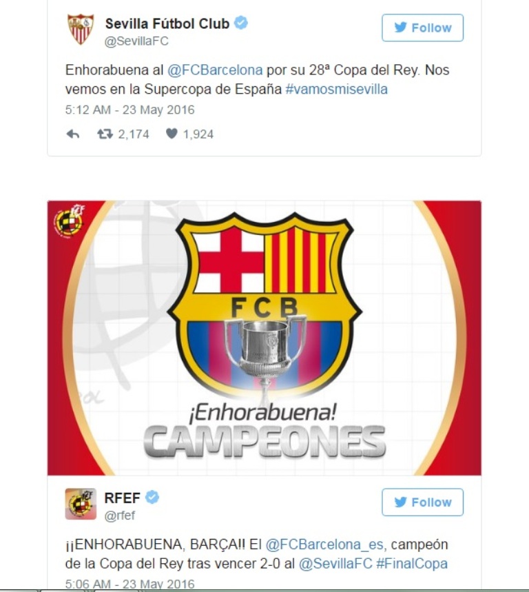Juara Copa del Rey, Barcelona Membagikan Suka Cita di Media Sosial