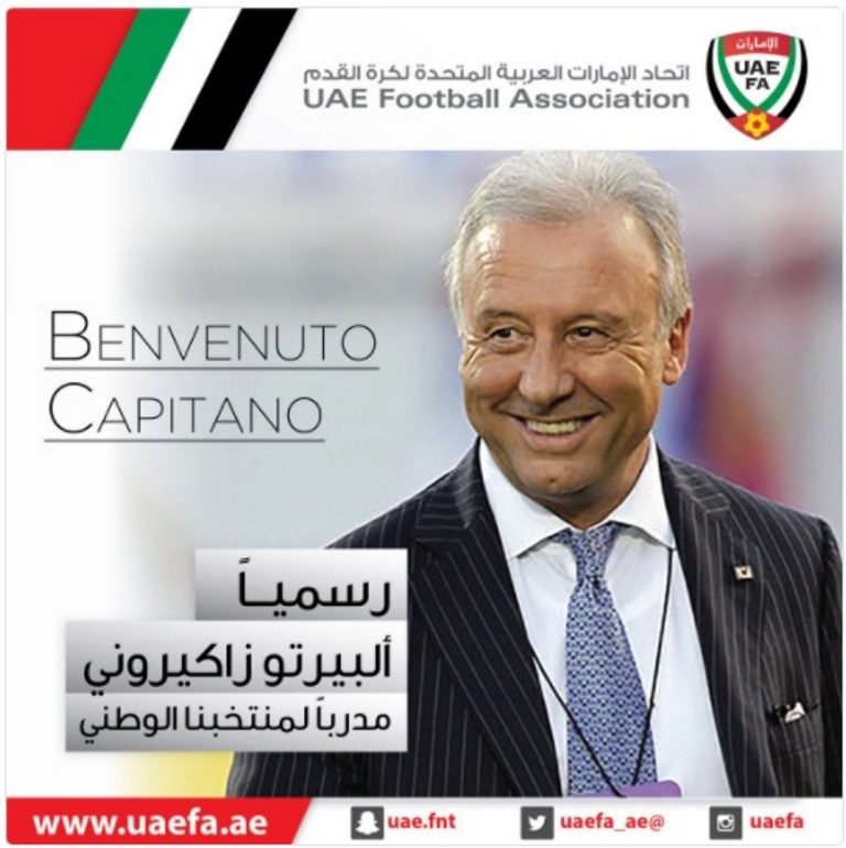 Alberto Zaccheroni, Pelatih Anyar Timnas UEA
