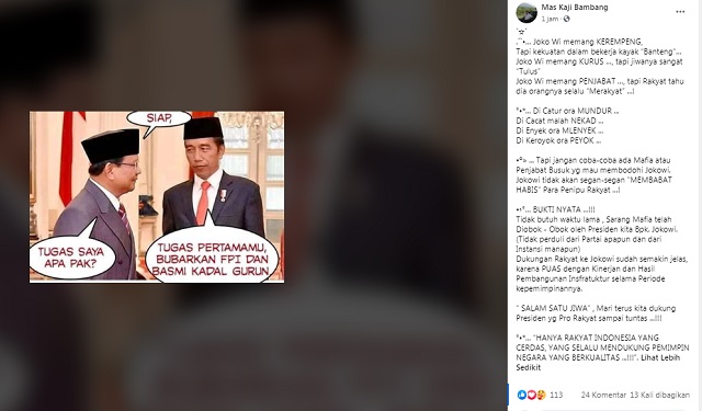 [Cek Fakta] Beredar Foto Jokowi Perintahkan Prabowo Bubarkan FPI? Ini Faktanya