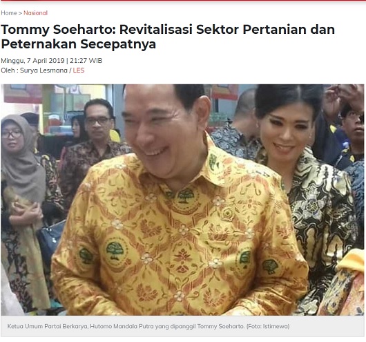 Cek Fakta Tommy Soeharto Called Jokowi Has No Success In Farming Exbulletin
