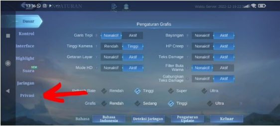Cara Menyembunyikan Riwayat Pertandingan Mobile Legends