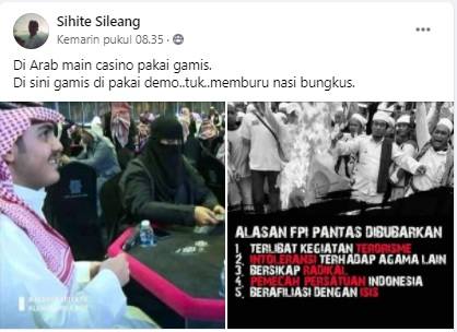 [Cek Fakta] Foto Wanita Arab Bercadar Bermain Judi di Kasino? Ini Faktanya