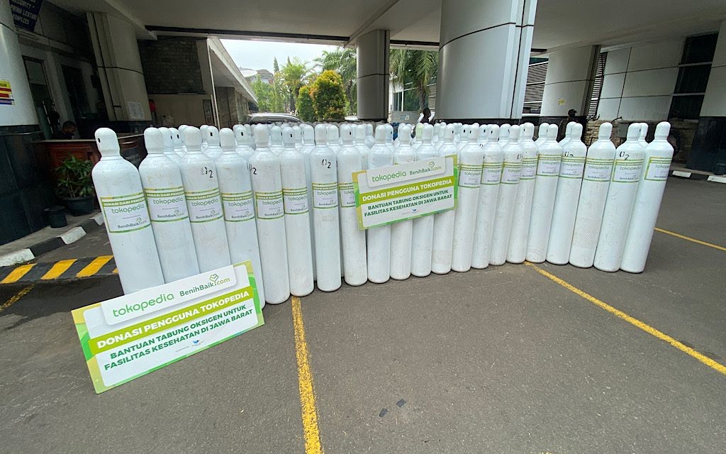 Tokopedia-Repsol Sakakemang B.V Salurkan Bantuan Tabung Oksigen Melalui DKMG