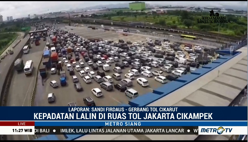 Libur Panjang, Gerbang Tol Cikarang Utama Padat