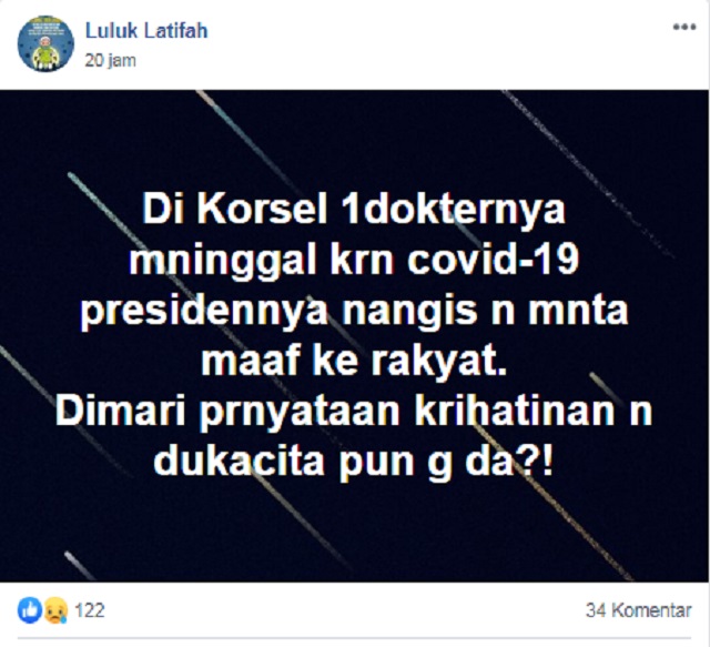 [Cek Fakta] Tenaga Medis Gugur karena Korona, Jokowi Cuek? Ini Faktanya