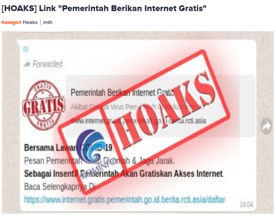 [Cek Fakta] Pemerintah Gelar Program Internet Gratis? Ini Faktanya