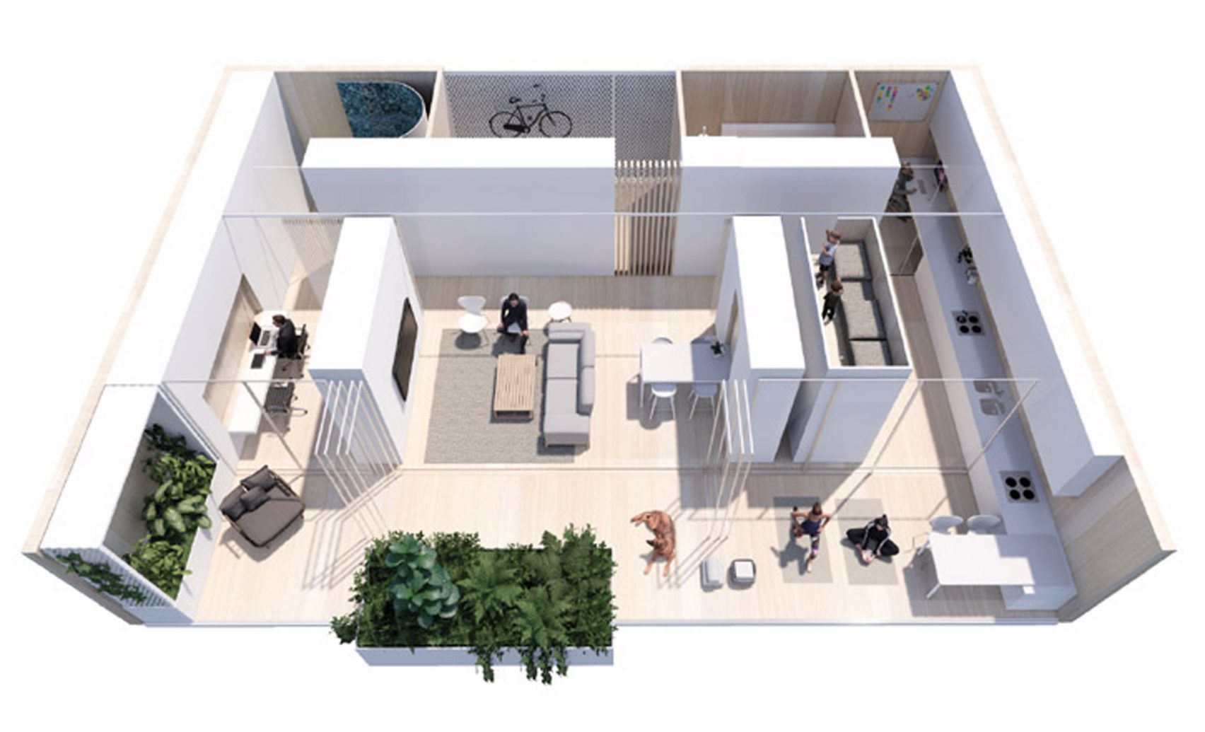 Modifikasi Unik Interior Apartemen untuk WFH