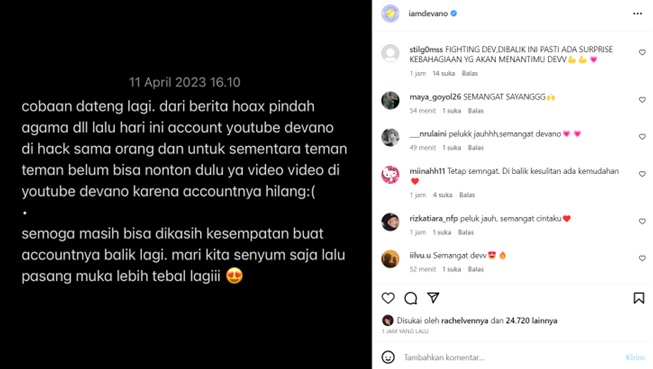 Devano Diterpa Gosip Pindah Agama hingga YouTube Diretas: Cobaan Datang Lagi, Mari Kita Senyum