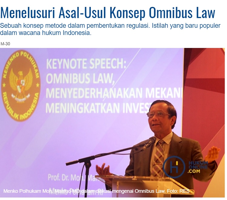 [Cek Fakta] Konsep UU Omnibus Law Berasal dari China? Ini Faktanya