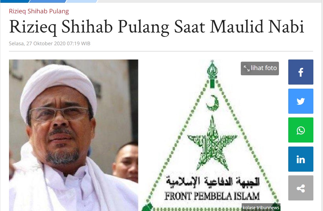 [Cek Fakta] Habib Rizieq Dikabarkan Jadi Pencuci Piring di Arab Saudi? Ini Faktanya