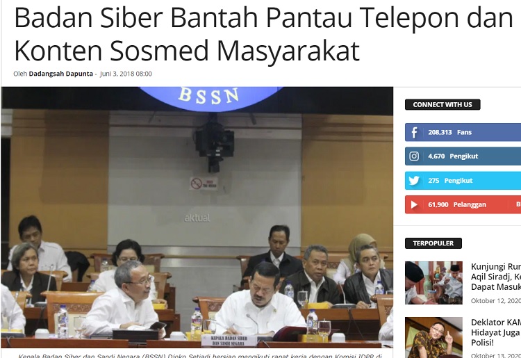 [Cek Fakta] Pemerintah Sadap Telepon dan Medsos Semua Warga? Ini Faktanya