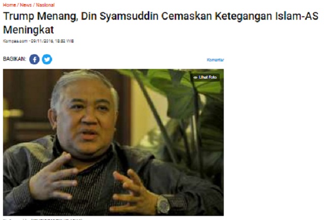 [Cek Fakta] Benarkah Din Syamsuddin Dapat Dana tak Terbatas dari Amerika dan Israel? Ini Faktanya