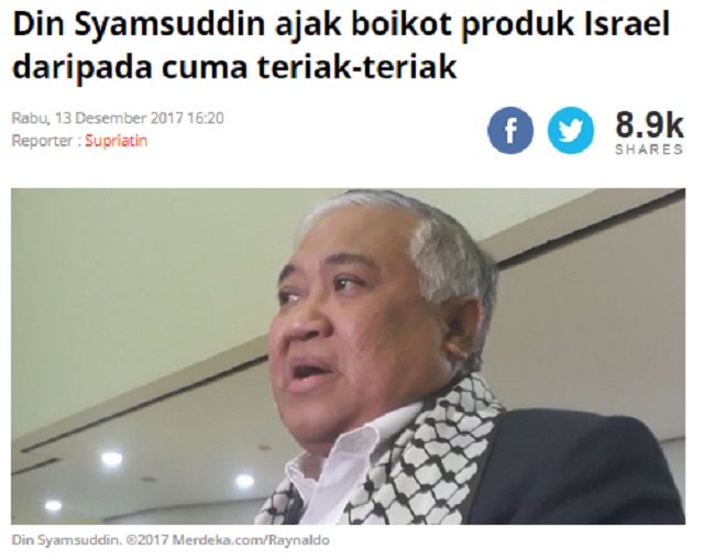 [Cek Fakta] Benarkah Din Syamsuddin Dapat Dana tak Terbatas dari Amerika dan Israel? Ini Faktanya