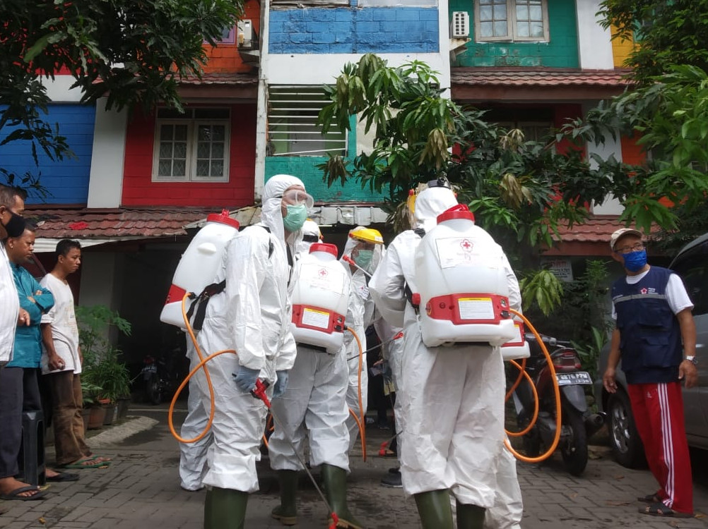 Empat Rusun di Tanah Abang Disemprot Disinfektan