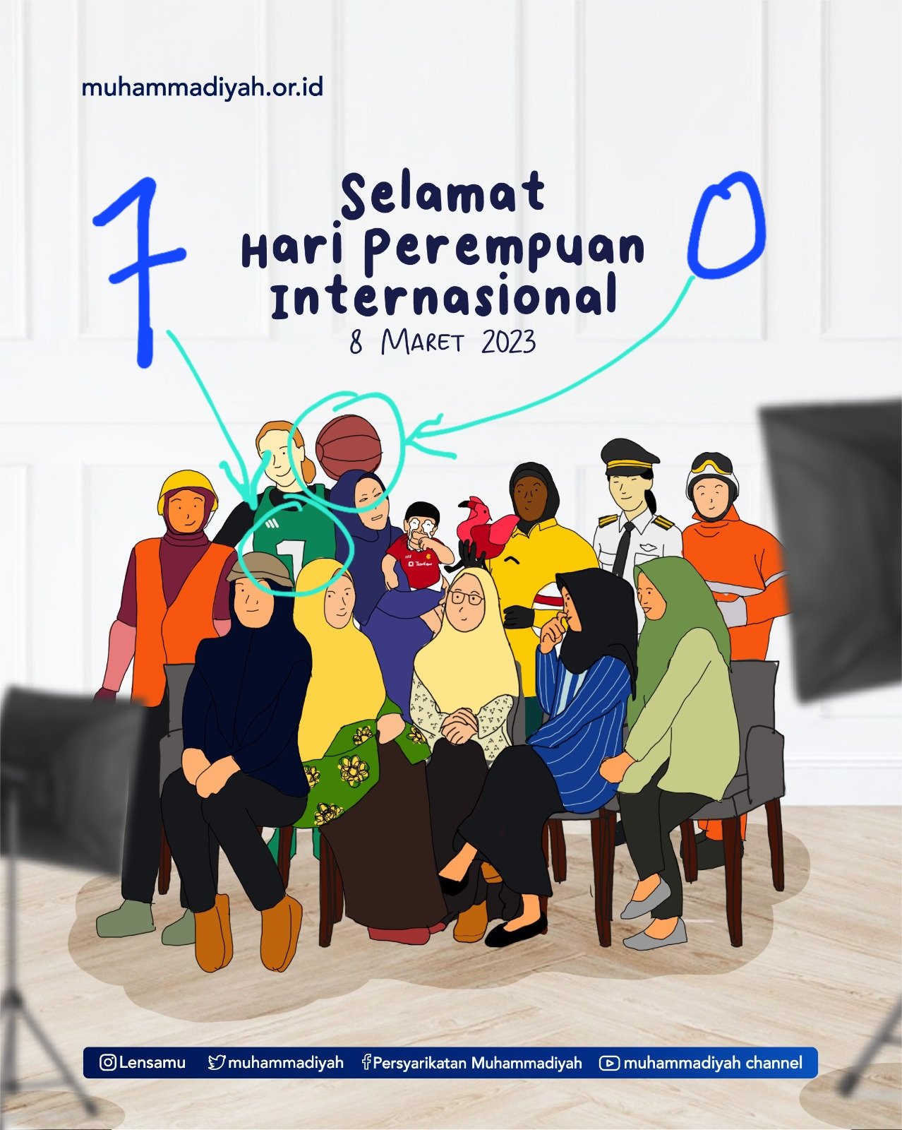 Desain Poster Hari Perempuan Internasional Muhammadiyah Bikin Salfok, Ada Bocil Pakai Jersey MU Mewek