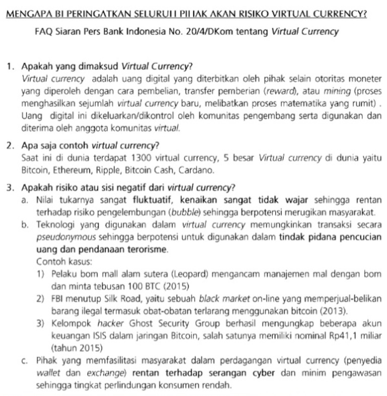 Menimbang Risiko Investasi Mata Uang Virtual