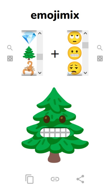 Tampilan hasil penggabungan emoji