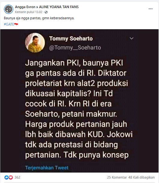 Cek Fakta Tommy Soeharto Called Jokowi Has No Success In Farming Exbulletin