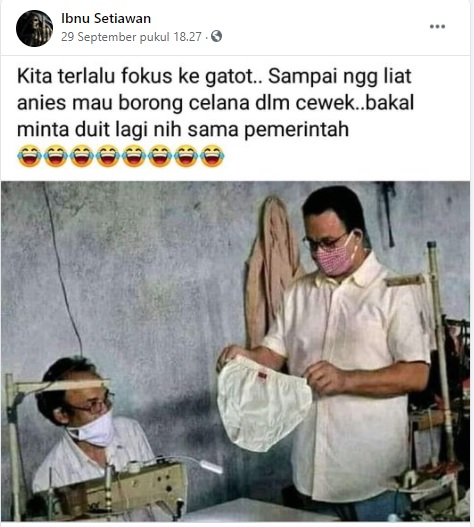 [Cek Fakta] Foto Anies Baswedan Borong Pakaian Dalam Wanita Hoaks, Ini Faktanya