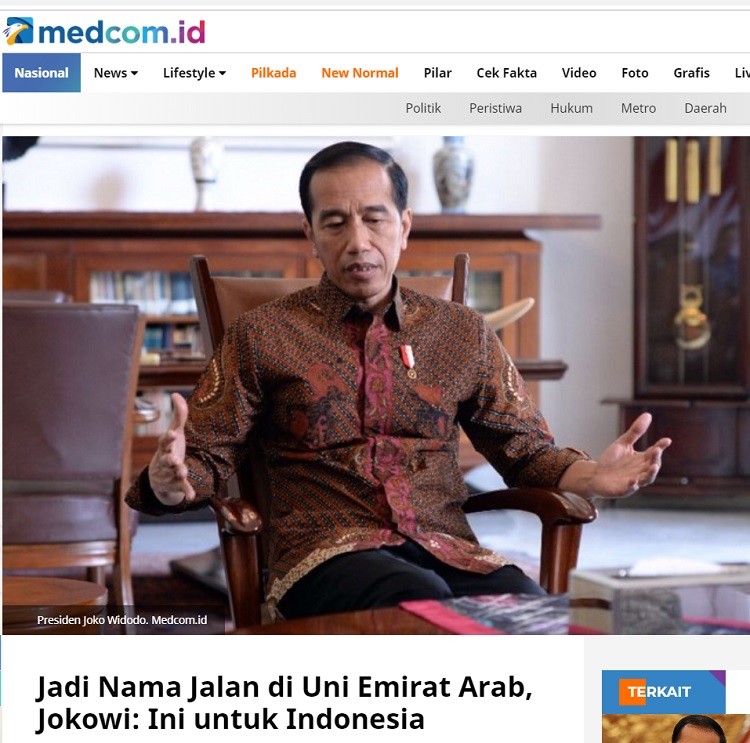 [Cek Fakta] Nama Jalan Presiden Jokowi di Abu Dhabi Berkat Jasa Habib Rizieq? Ini Faktanya