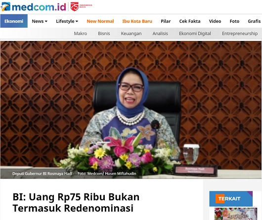 [Cek Fakta] Angka 75 Pecahan Uang Baru Sandi Rahasia Asing? Ini Faktanya