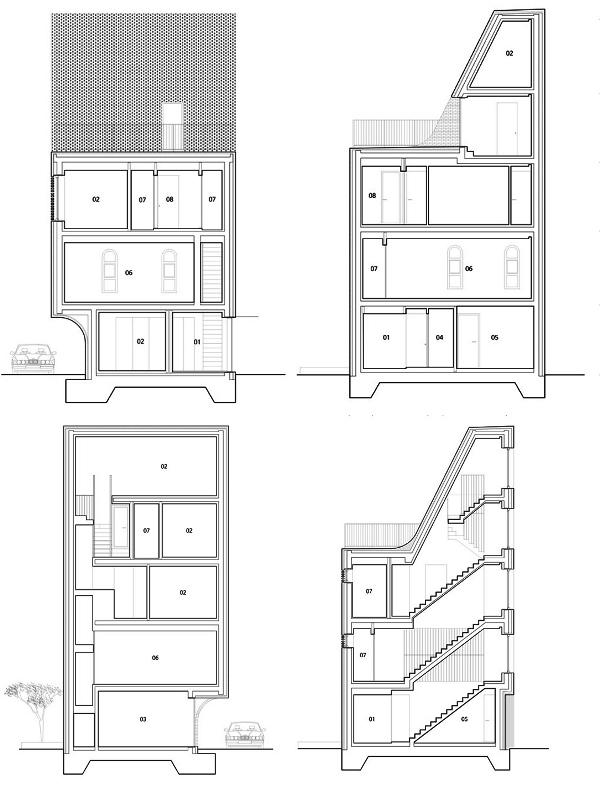 Rumah Langsing di Seoul yang Padat