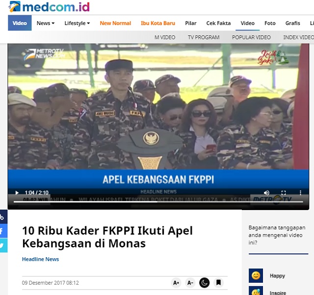 [Cek Fakta] Video Ormas FKPPI Kumpul di Monas Siap Siaga Menentang Pengesahan RUU HIP? Ini Faktanya