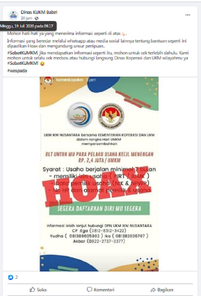 Kementerian Koperasi Dan Ukm Bagikan Blt Rp2 4 Juta Untuk Setiap Umkm
