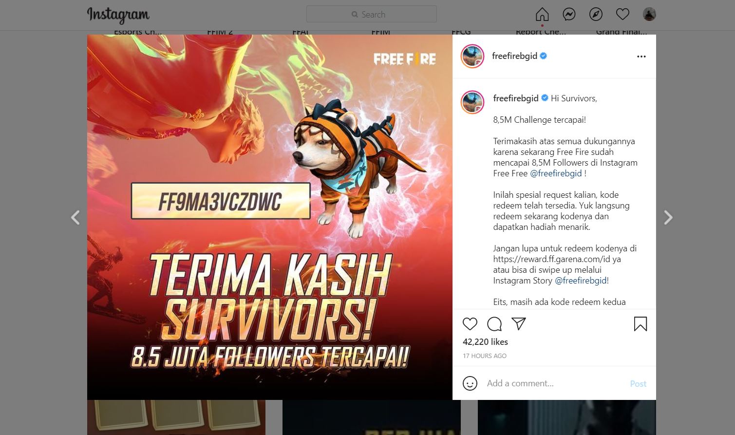 Game Free Fire Indonesia Bagikan Kode Redeem, Begini Cara Pakainya