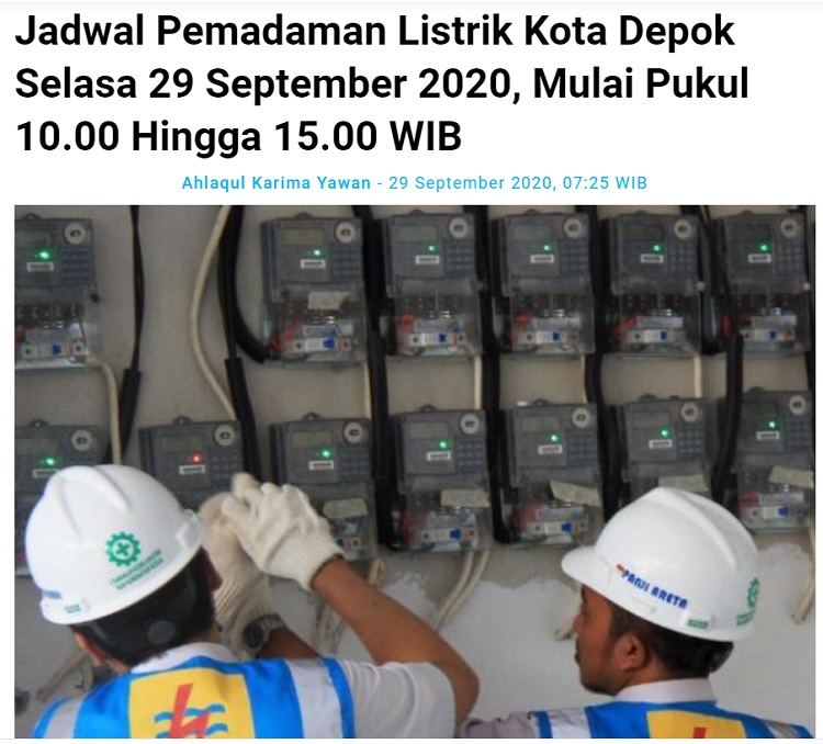 [Cek Fakta] Pemadaman Listrik Malam Hari Siaga 1 Jelang 30 September? Ini Faktanya